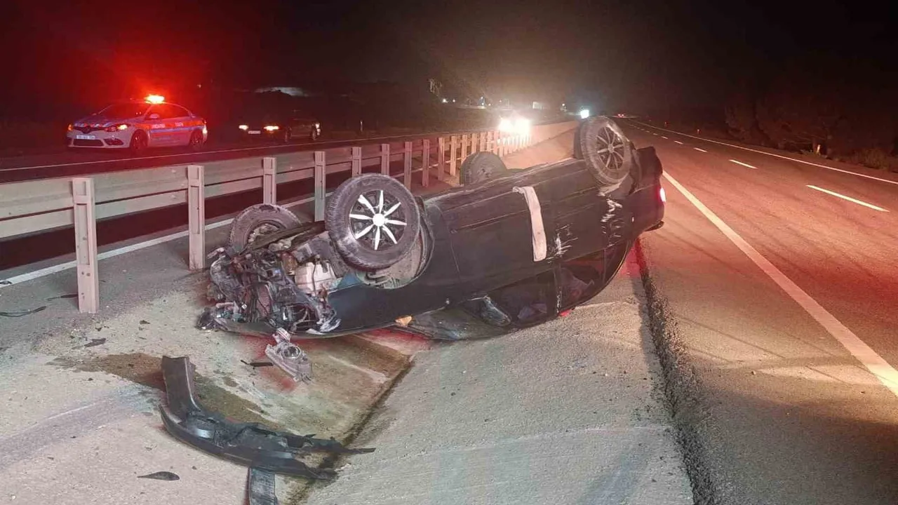 Tekirdağ Saray’da otomobil takla attı: Sürücü Ahmet Ş. yaralandı