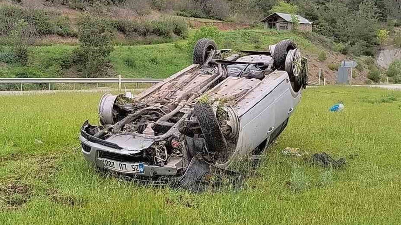 Tokat Reşadiye'de lastik patlaması sonucu otomobil takla attı: 5 yaralı