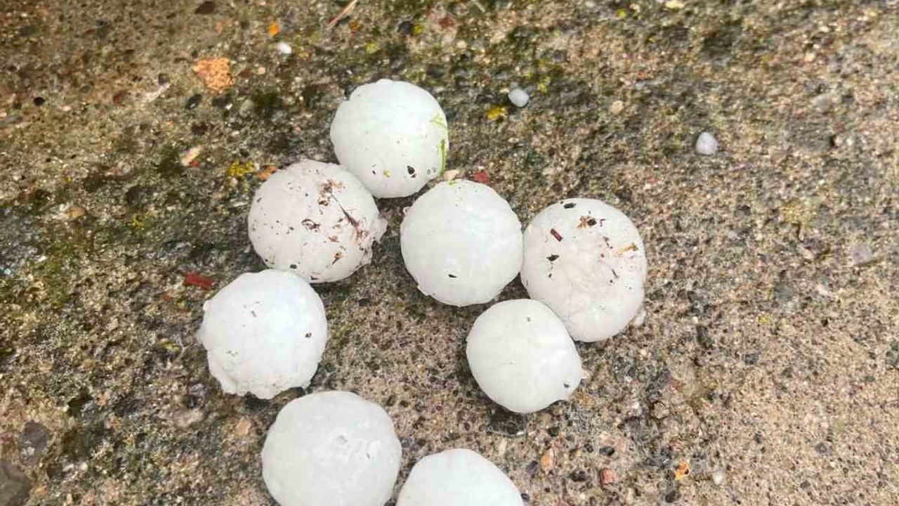 Tomarza'da ceviz büyüklüğünde dolu, çiçek açmış meyve ağaçlarına zarar verdi