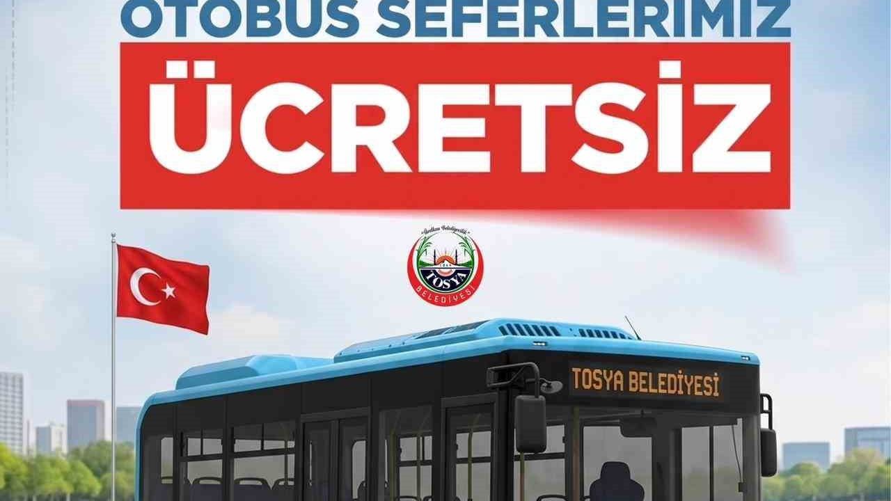 Tosya'da 19 Mayıs'ta halk otobüsleri gün boyu ücretsiz