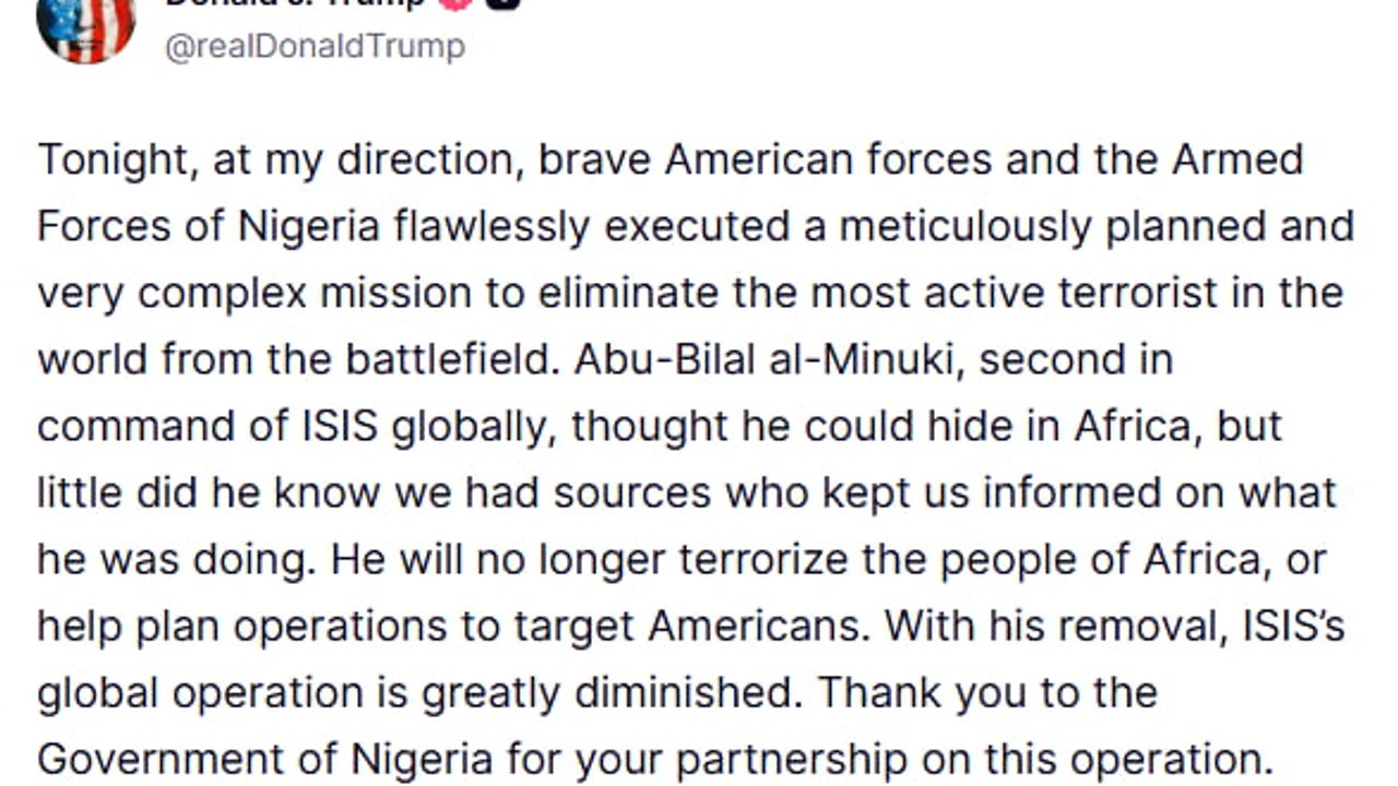 Trump: DEAŞ’ın küresel ikinci komutanı Ebu Bilal el-Minuki öldürüldü