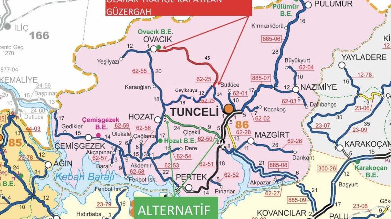 Tunceli-Ovacık yolunda 12.05.2026'de üçüncü kontrollü patlatma: yol 2-3 gün kapalı