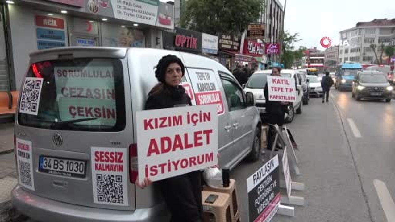 Ümraniye'de serum sonrası hayatını kaybeden Gamze Yıldız’ın ailesi tıp merkezi önünde eylem başlattı