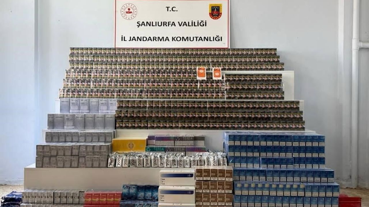 Viranşehir'de jandarma kaçakçılık operasyonu: 30 kişiye işlem, 8 bin 90 paket kaçak sigara ele geçirildi