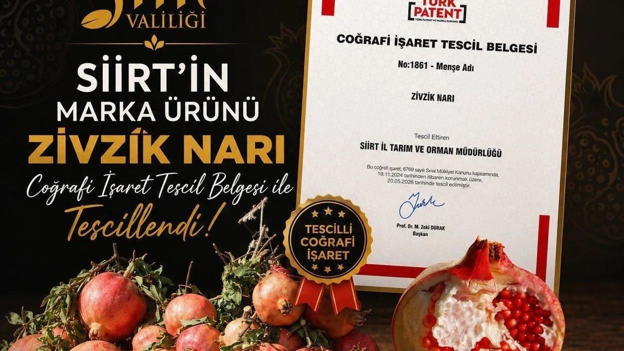 Zivzik narına coğrafi işaret tescili: Siirt'in 14'üncü tescilli ürünü
