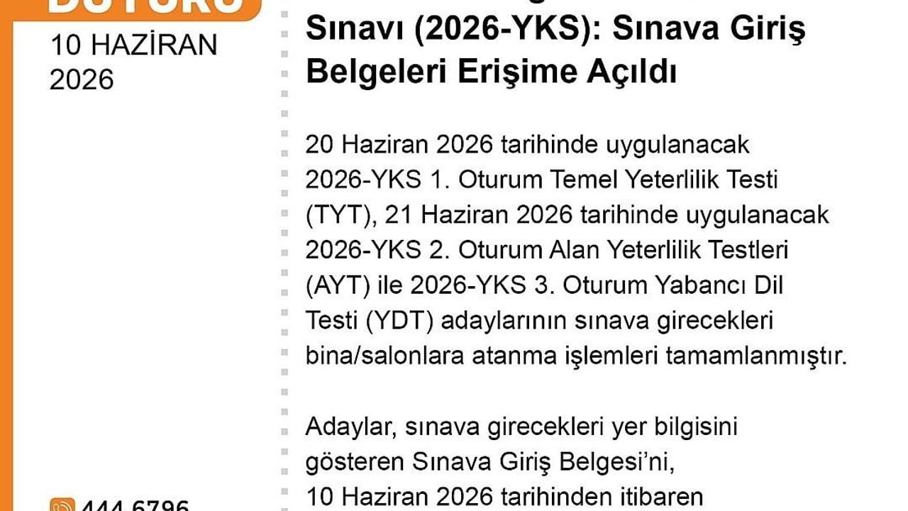 2026-YKS giriş belgeleri erişime açıldı — ÖSYM bina ve salon atamalarını tamamladı