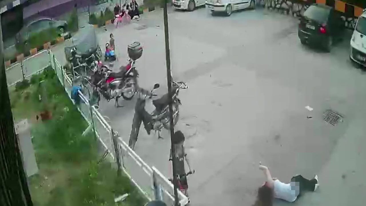 Adana'da 12. kattan düşen 14 yaşındaki kız yaralandı — düşme anı kamerada