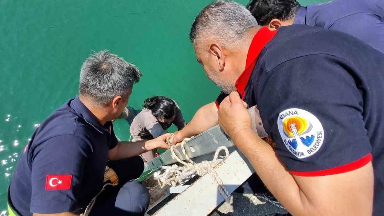 Adana’da köprüden düşen kadın itfaiye ekiplerince kurtarıldı