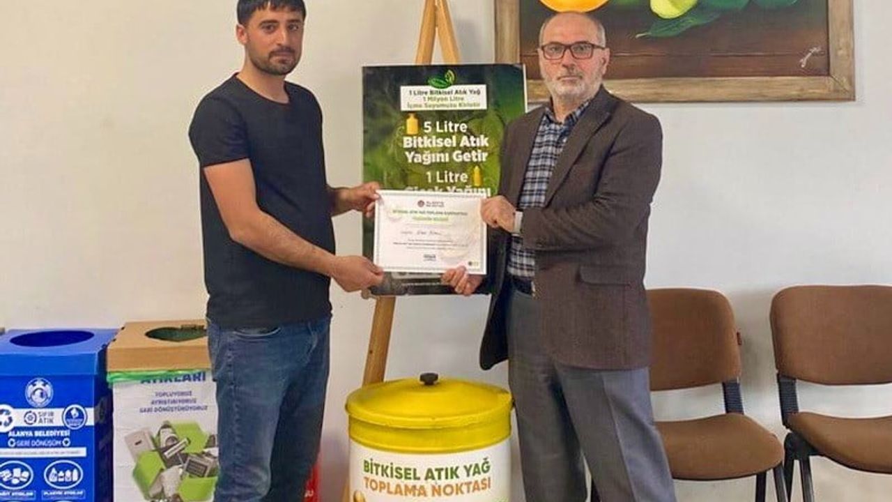 Alanya’da 3 ayda 572 litre bitkisel atık yağ toplandı