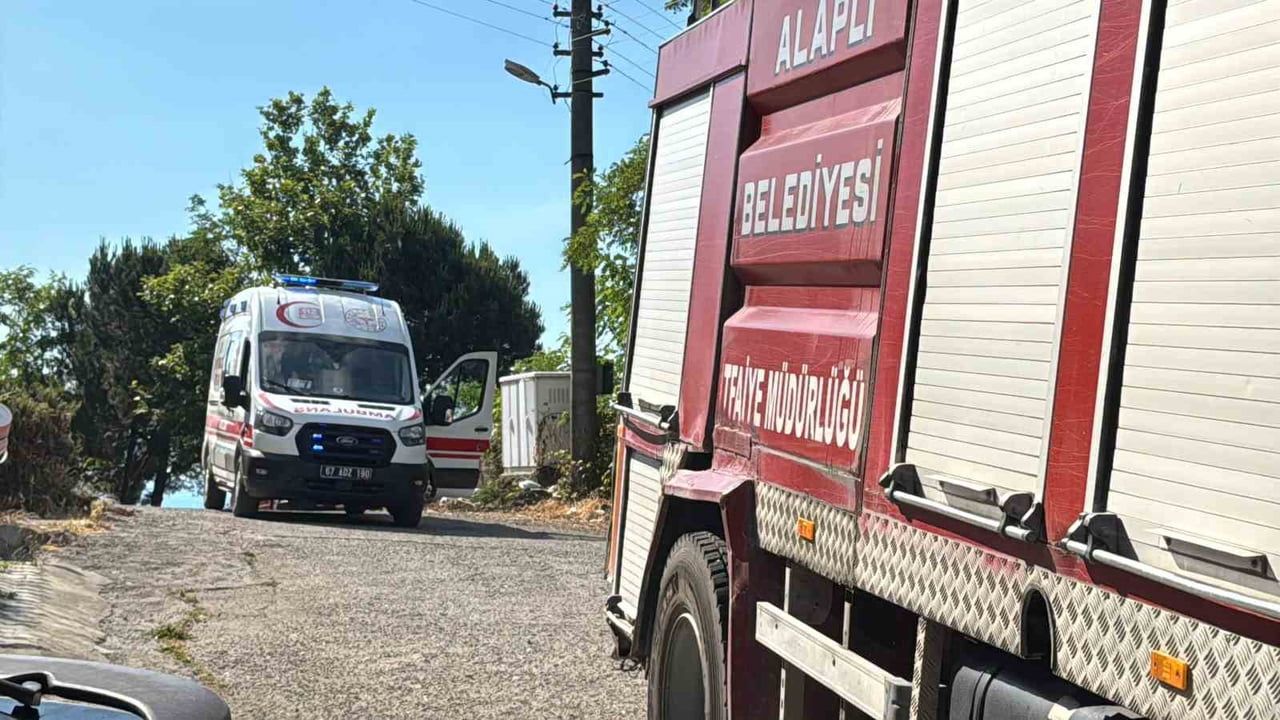 Alaplı’da piknik tüpünün alev alması apartman sakinlerini korkuttu