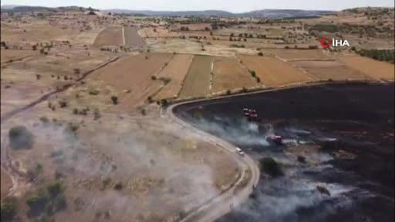 Altıeylül'de pamukçu kırdal yakınlarındaki arazi yangını kontrol altına alındı