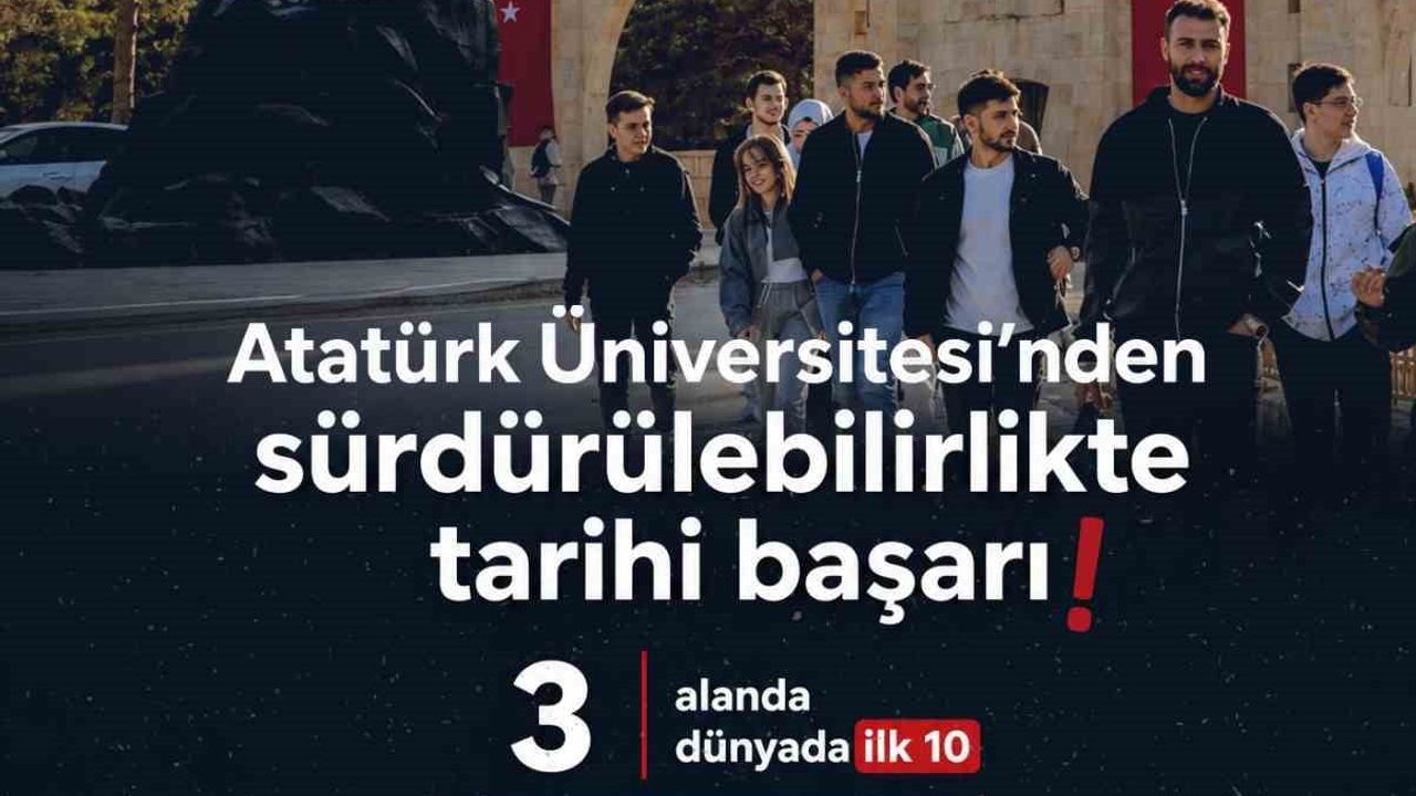 Atatürk Üniversitesi sürdürülebilirlikte rekor başarı: 3 alanda dünya ilk 10'unda, 9 alanda Türkiye birincisi