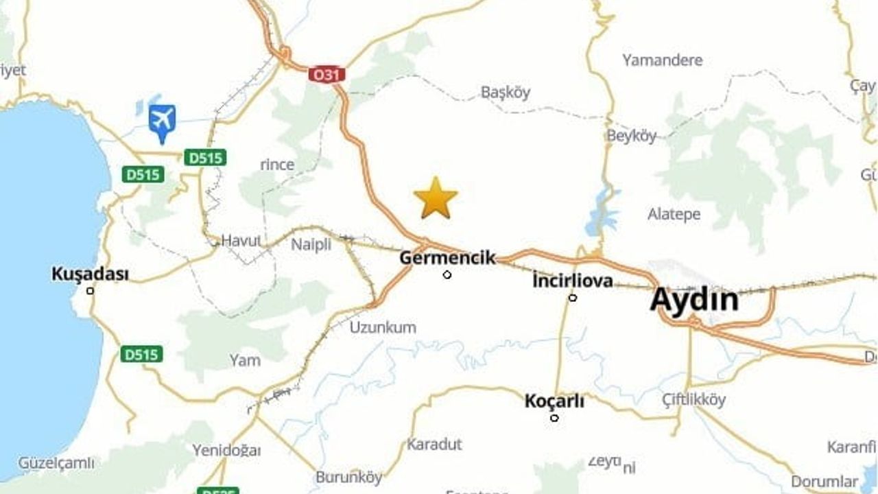 Aydın’da 3.9 büyüklüğünde deprem