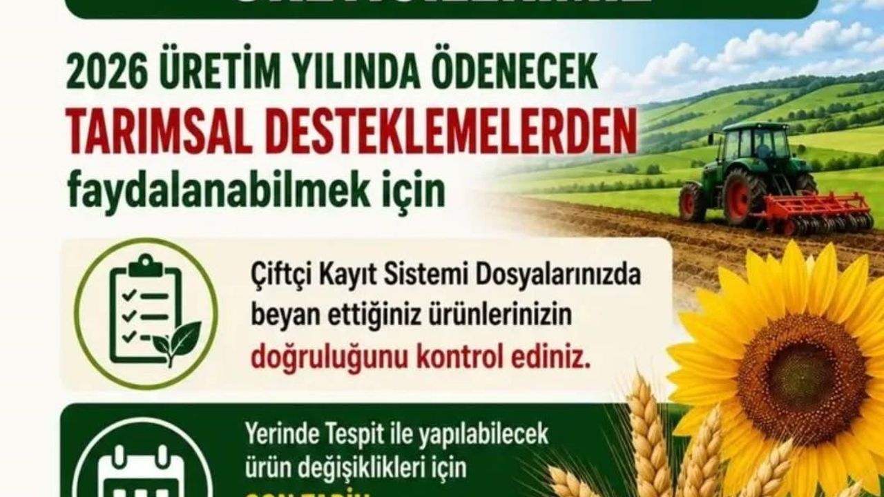 Aydınlı üreticilere ÇKS uyarısı: son tarih 30 haziran 2026