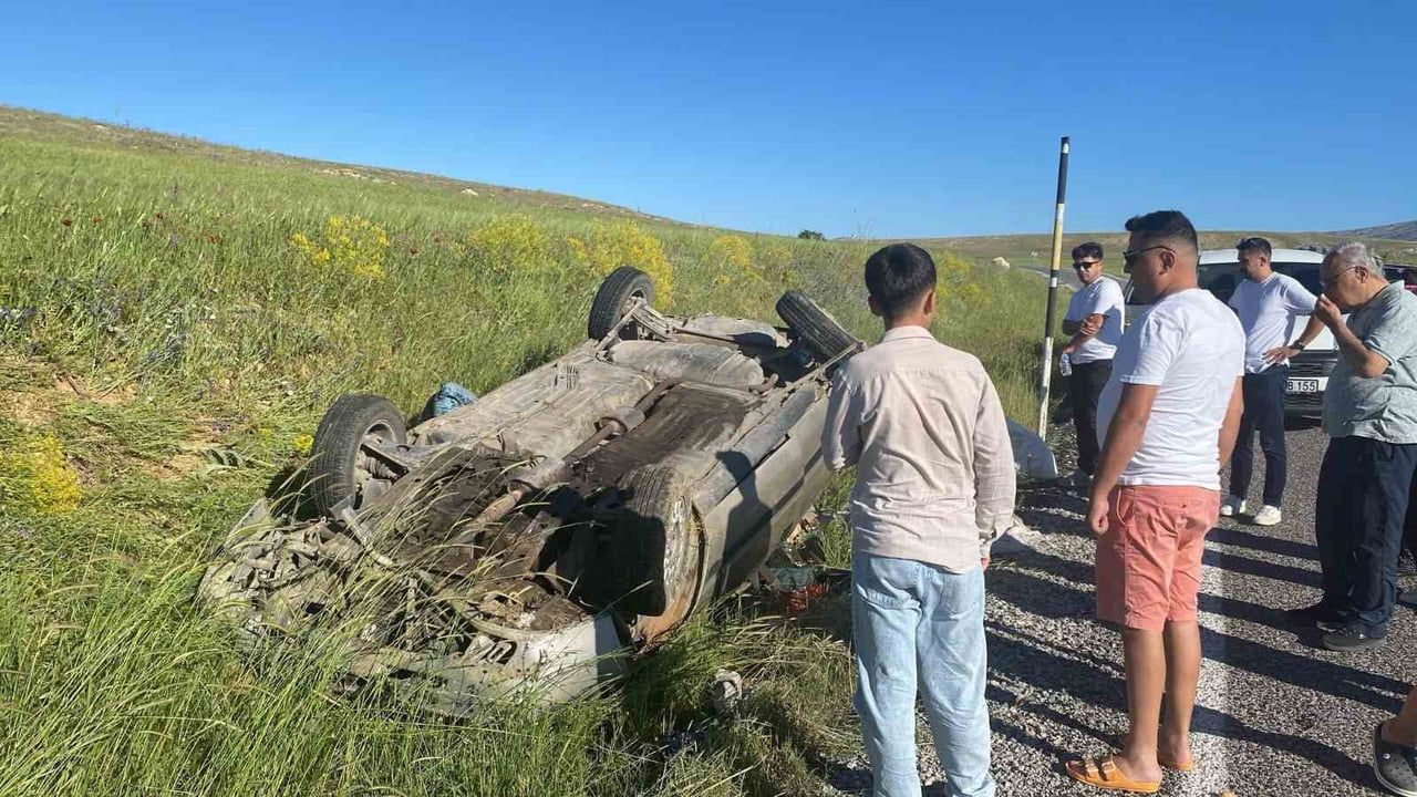 Ayrancı'da otomobil şarampole devrildi: 1 ölü, 1 yaralı