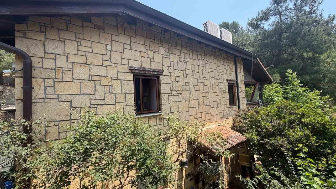 Ayvacık'ta villada çıkan yangın söndürüldü; 2 kedi dumandan telef oldu
