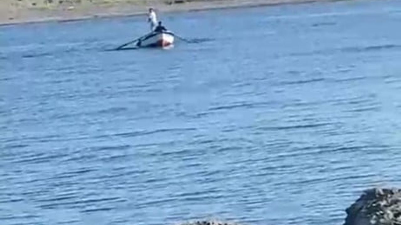 Bafra'da av yasağı döneminde Kızılırmak'ta ağla avlananlar kamerada