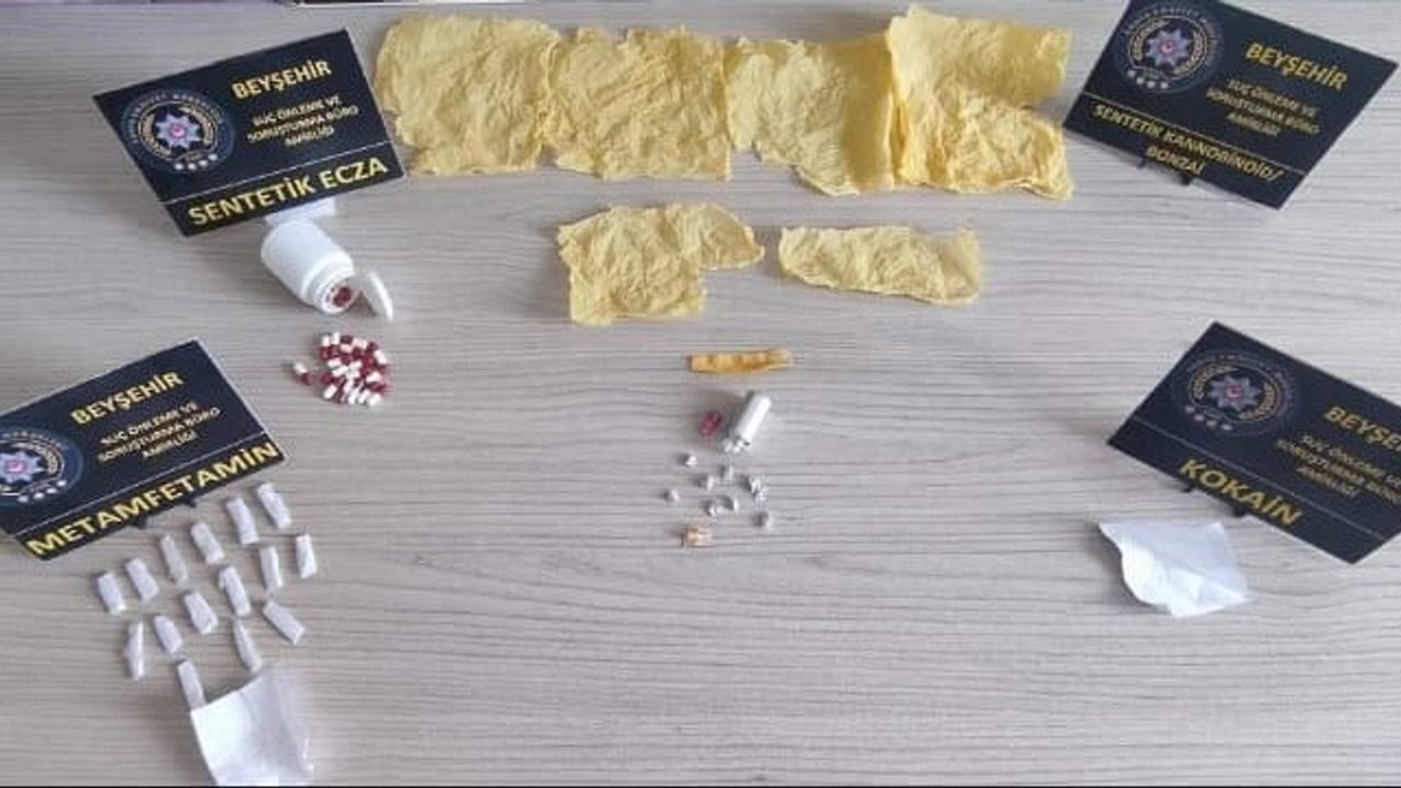Beyşehir'de uyuşturucu operasyonunda 3 şüpheli gözaltına alındı