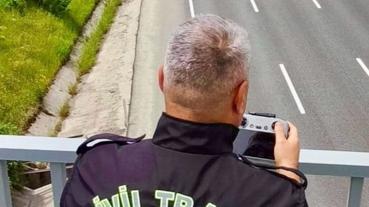 Bilecik'in Bozüyük ilçesinde drone destekli trafik denetimleri sürüyor