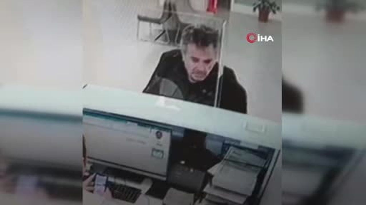 Bolu'da bankada işlem yaparken kedi üzerine düştü