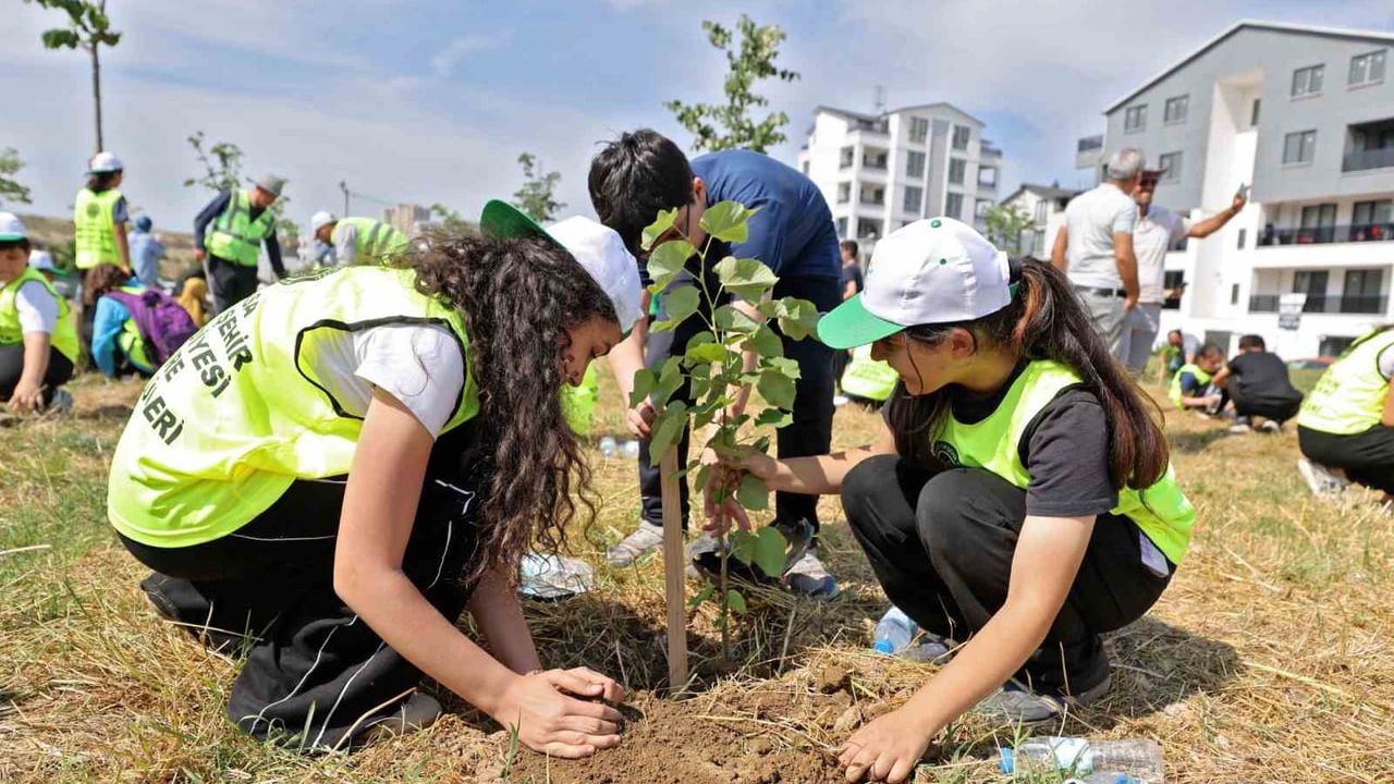 Bursa Büyükşehir, Çevre Haftası'nda Yenibağlar'da 200 fidan dikti