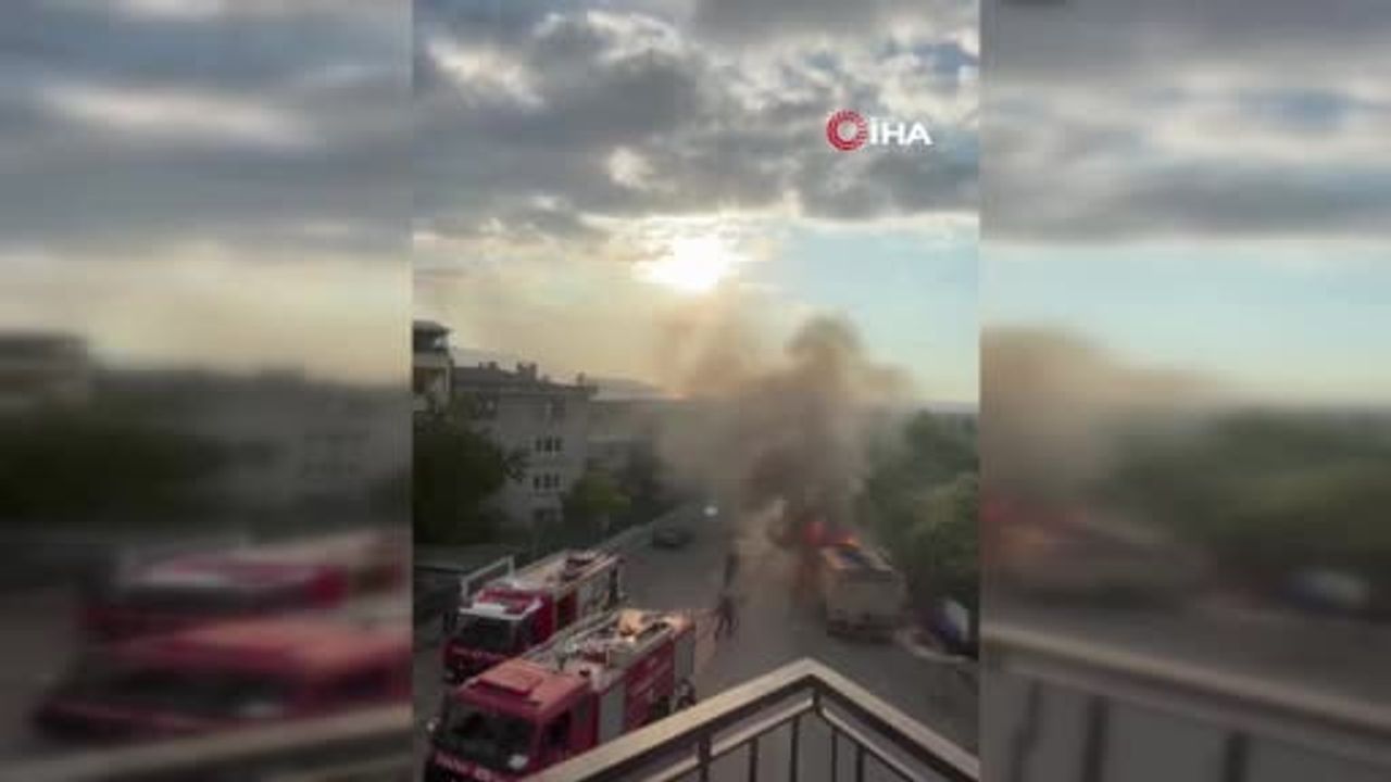 Bursa'da park halindeki kamyonda yangın çıktı
