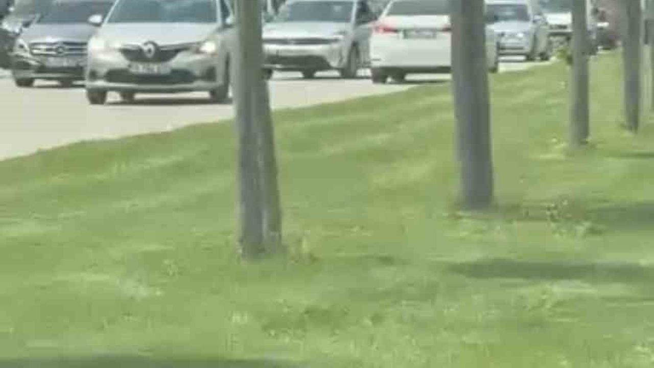 Bursa Nilüfer'de ters yönde ilerleyen otomobil trafikte yoğunluğa neden oldu