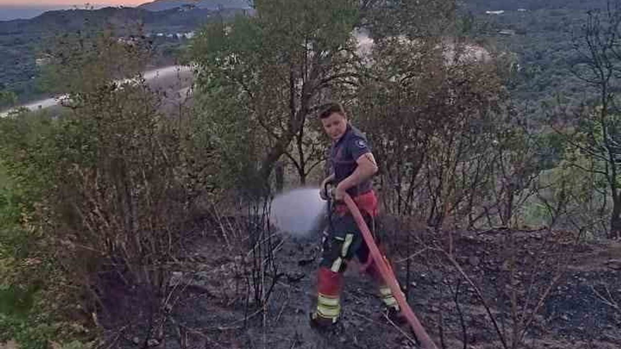 Çamlıbel'de ot yangını iki dönümlük alanı etkiledi
