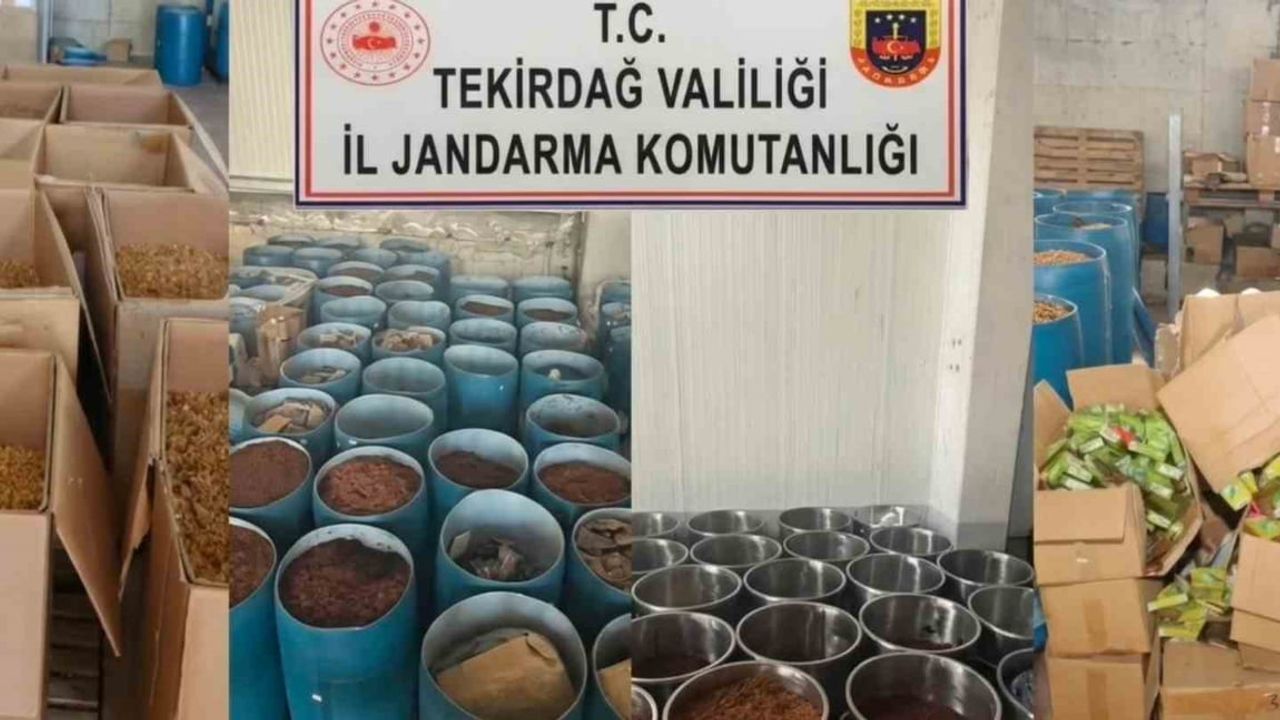 Çerkezköy’de 84 milyon 186 bin TL değerinde kaçak tütün ele geçirildi