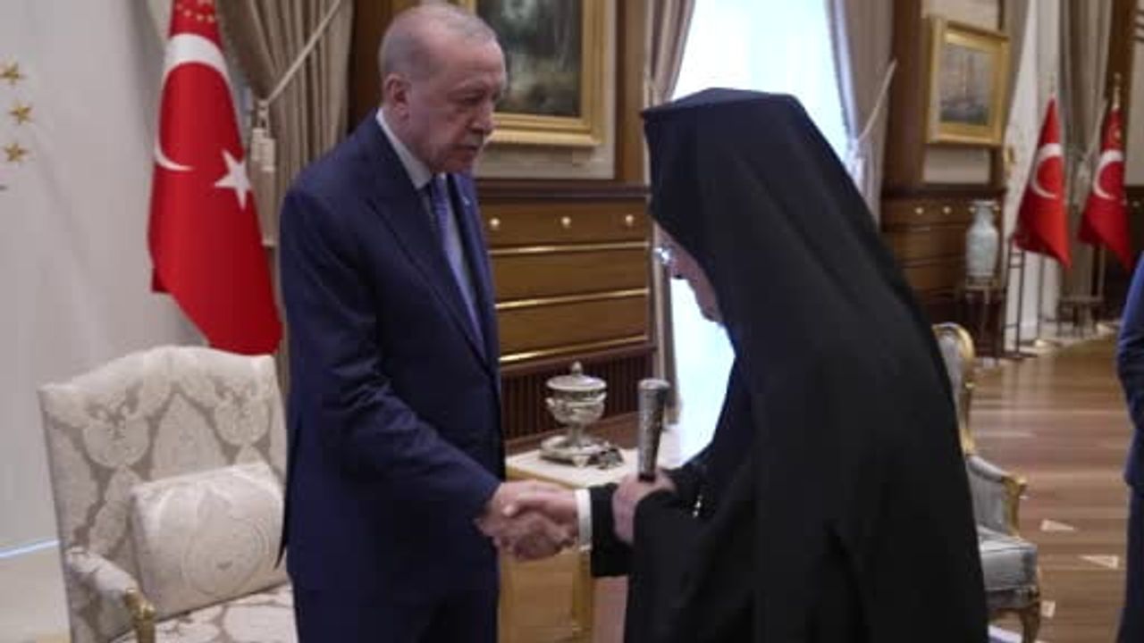 Cumhurbaşkanı Erdoğan, Fener Rum Patriği Bartholomeos'u kabul etti