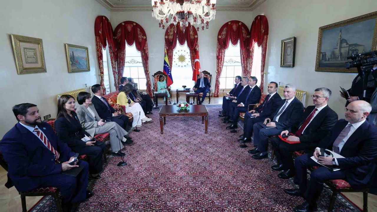 Cumhurbaşkanı Erdoğan, Venezuela Cumhurbaşkanı Vekili Delcy Rodriguez ile Dolmabahçe'de görüştü