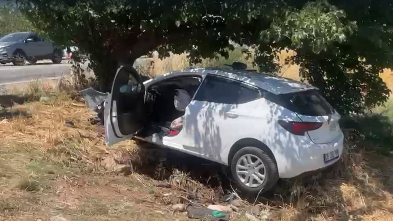 Değirmendere'de sollama iddiası: otomobil ağaca çarptı, 4 ağır yaralı