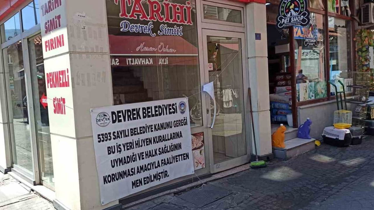 Devrek'te kurallara uymayan simit fırını mühürlendi
