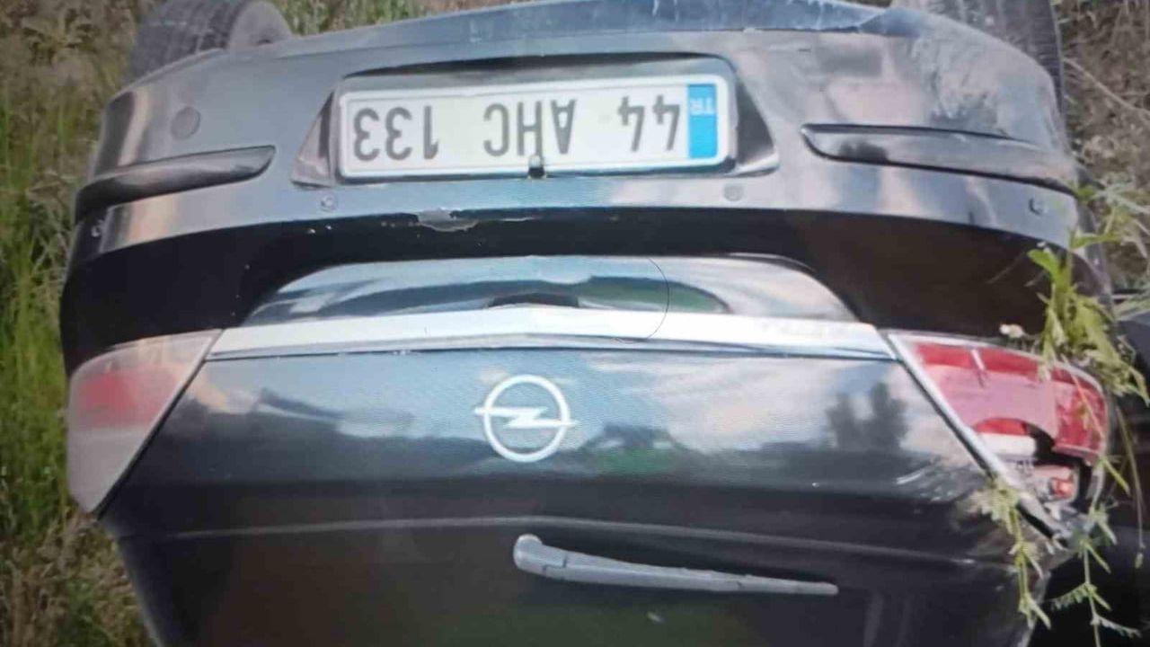 Doğanşehir'de kontrolden çıkan otomobil takla attı: sürücü yaralandı
