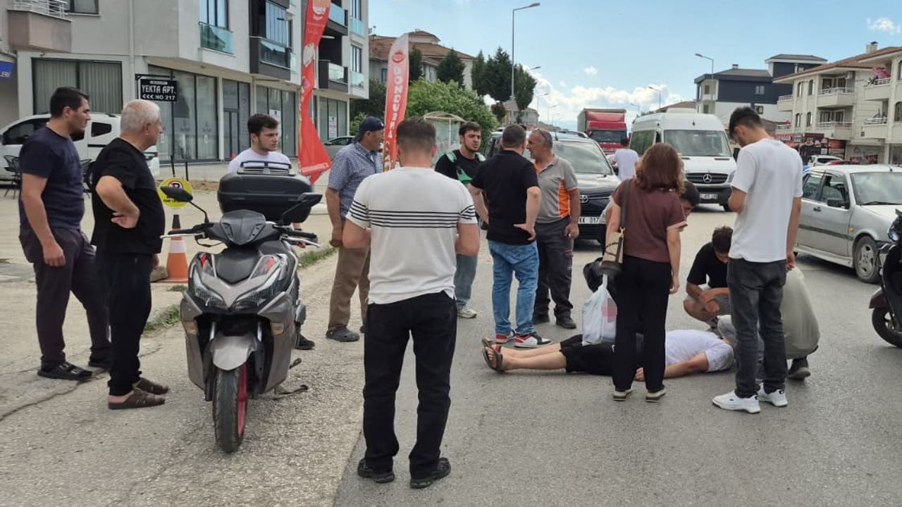 Düzce'de motosiklet sürücüsü frene basınca kaydı: 1 yaralı