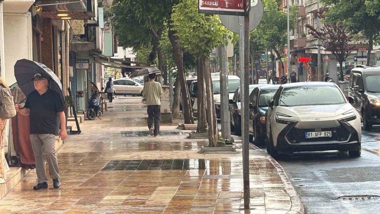 Düzce'de yağmur bunaltıcı sıcakları serinletti