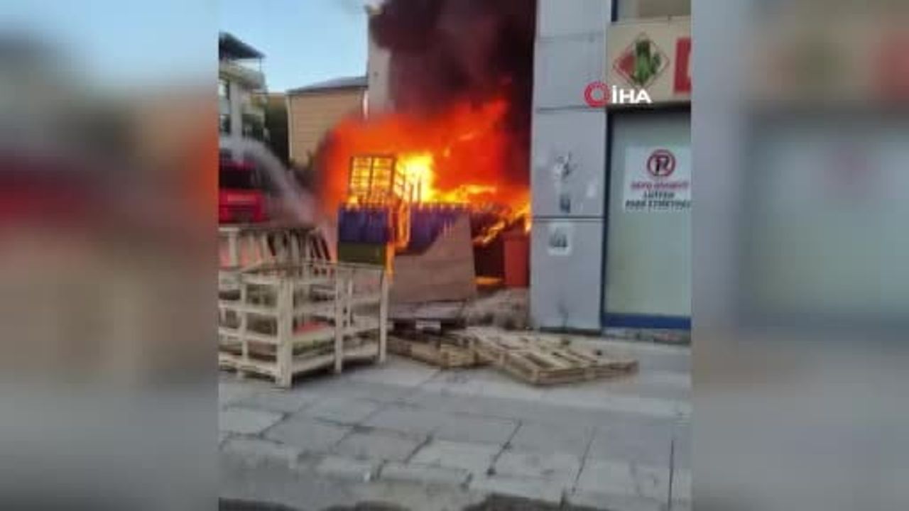 Elazığ'da palet yangını binaya sıçradı