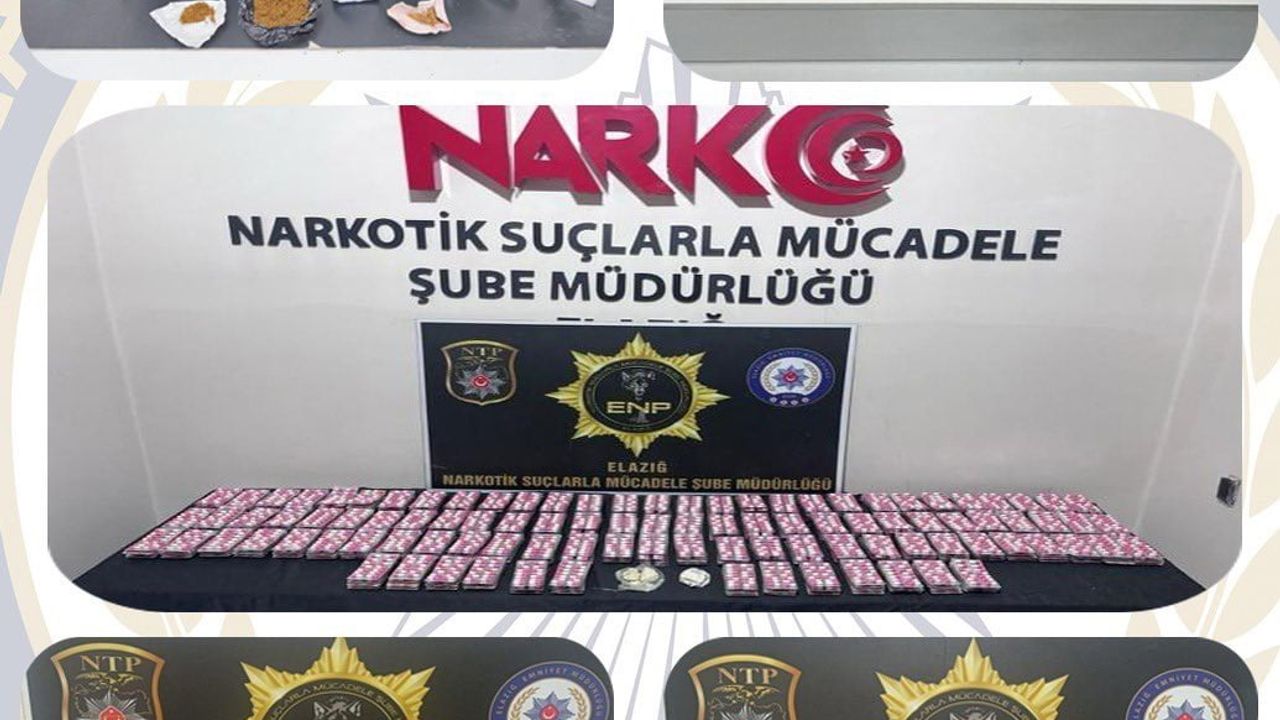 Elazığ'da uyuşturucu operasyonları: 7 tutuklama, 16 bin 464 sentetik ecza ele geçirildi