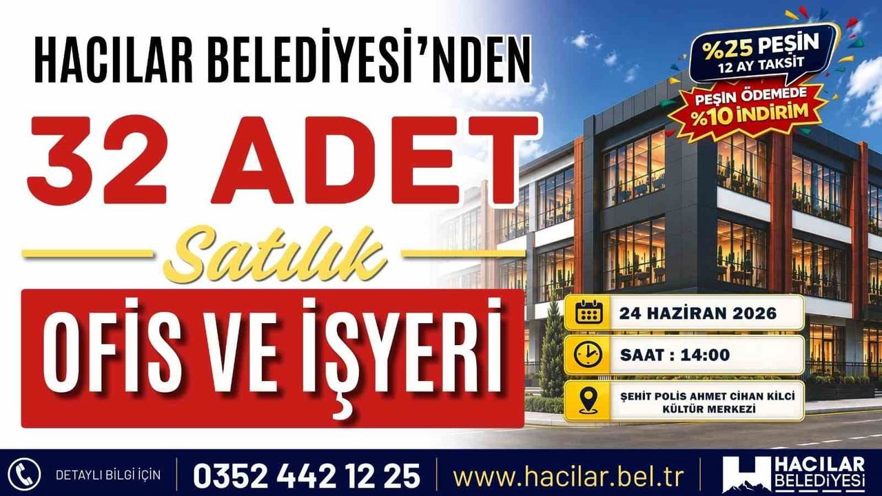 Hacılar'da 32 işyeri yeni sahiplerini bekliyor