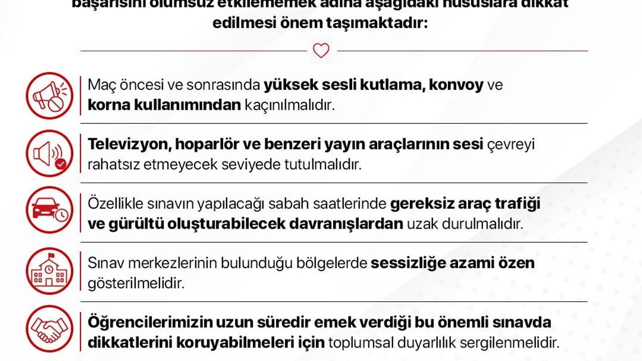 İletişim Başkanlığı'ndan YKS öncesi milli maçı uyarısı