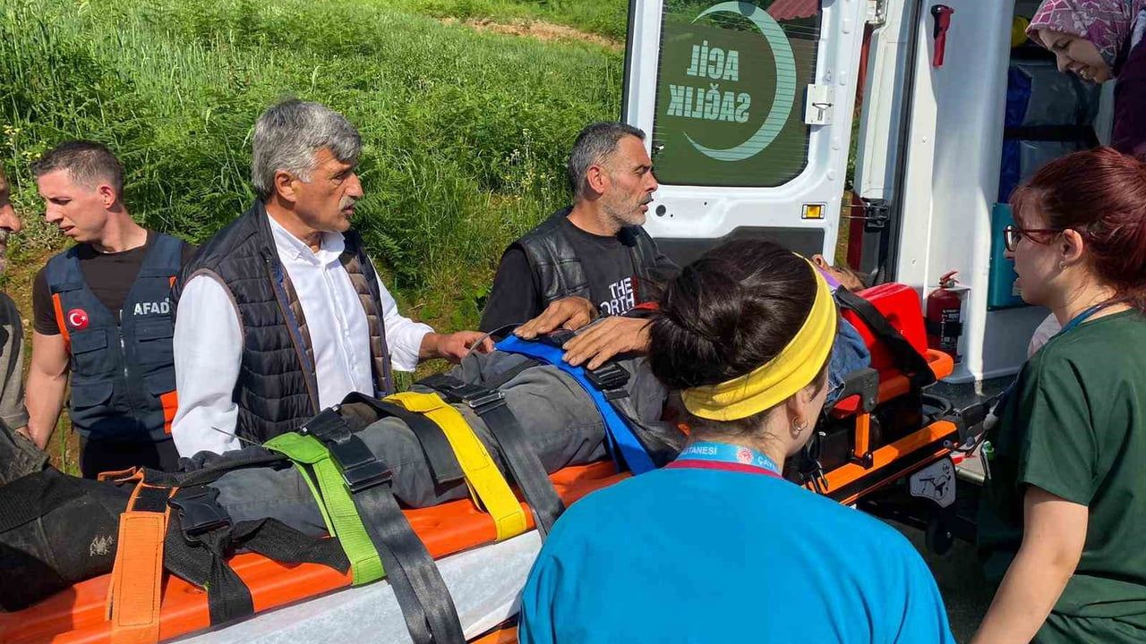 İlkel teleferik kazasında 1 kişi yaralandı