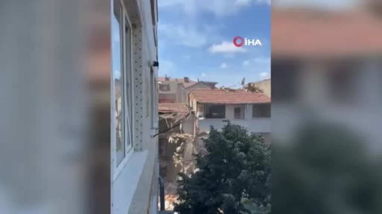 Kağıthane'de kentsel dönüşüm yıkımı bitişik binaya hasar verdi