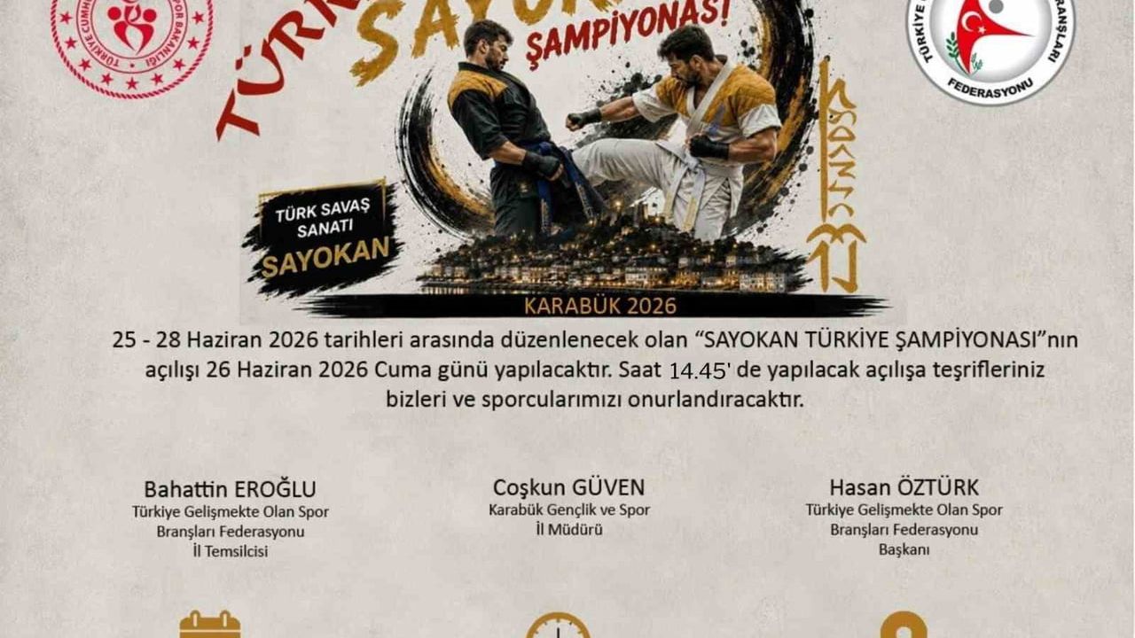 Karabük Sayokan Türkiye Şampiyonası'na ev sahipliği yapacak