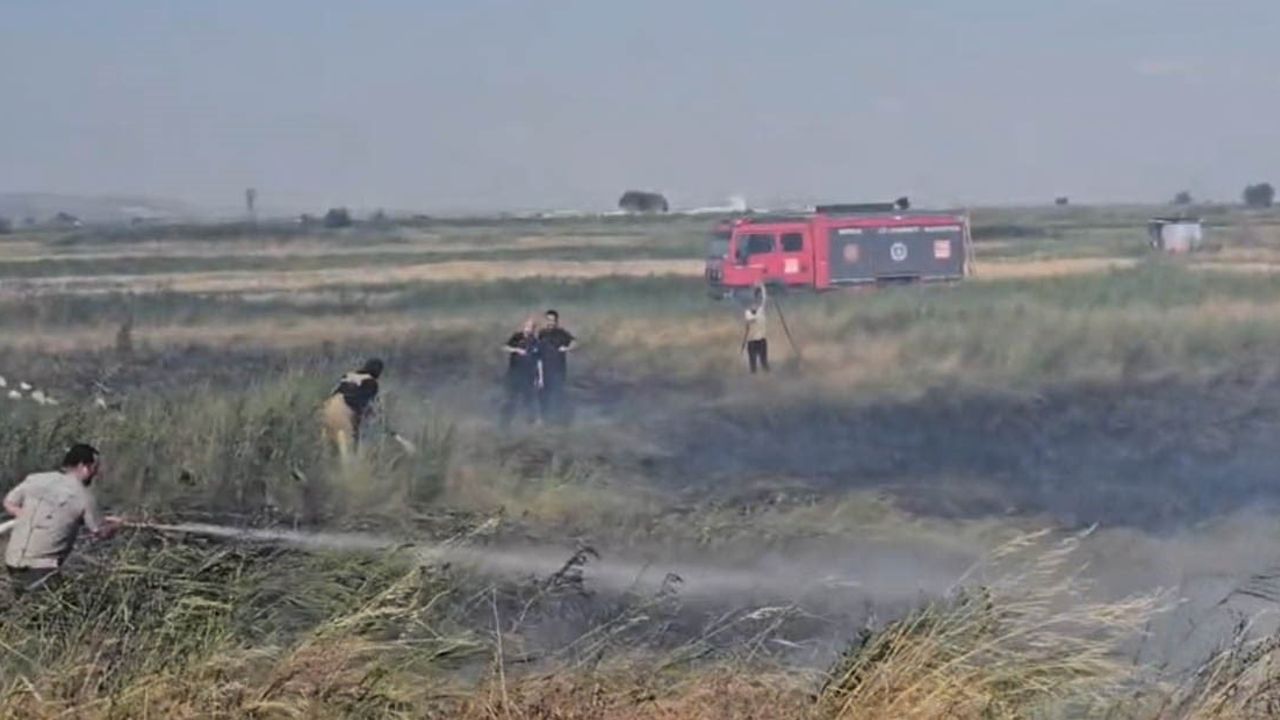 Karacabey'de yangın: alevler fabrikanın yakınına kadar ulaştı