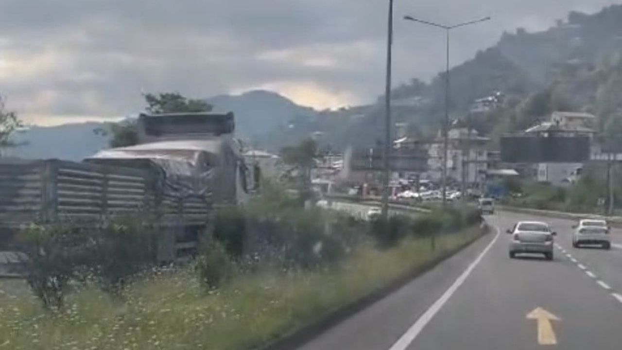 Karadeniz Sahil Yolu'nda ters yönde giden kamyonet korkuttu