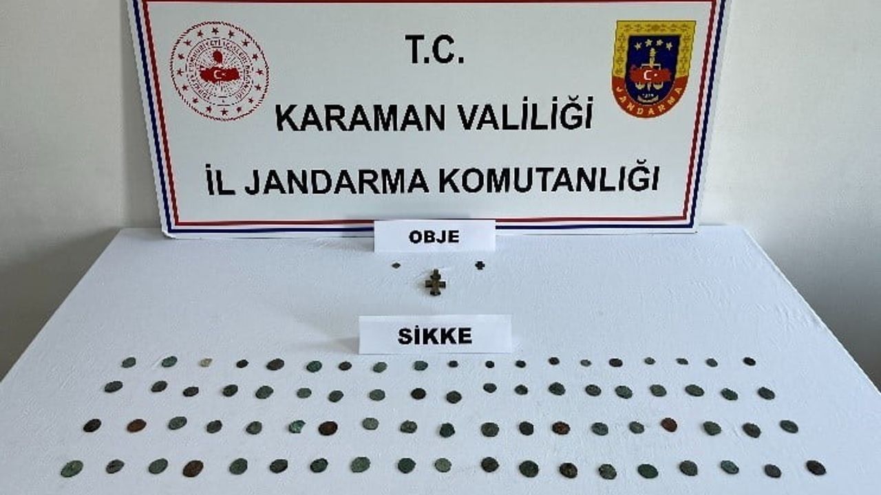 Karaman'da tarihi eser ve kaçak malzemeler ele geçirildi: 7 tutuklama