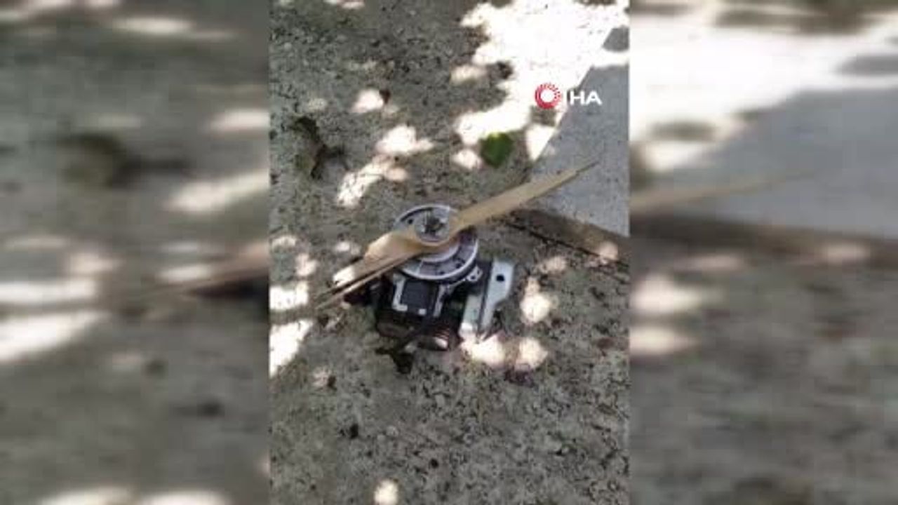 Kastamonu'da evin bahçesine İHA düştü, alev alarak kullanılamaz hale geldi