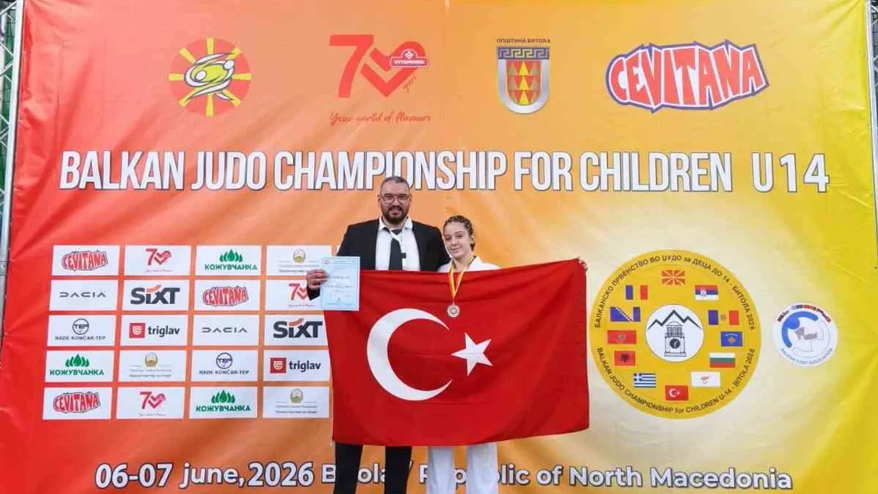 Kayserili Selda Beren Sarıkaya, U14 Balkan Judo Şampiyonası'nda Balkan İkincisi
