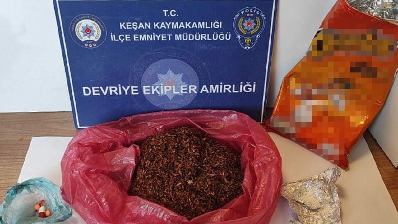 Keşan’da cips paketine gizlenmiş uyuşturucu bulundu, şüpheli tutuklandı
