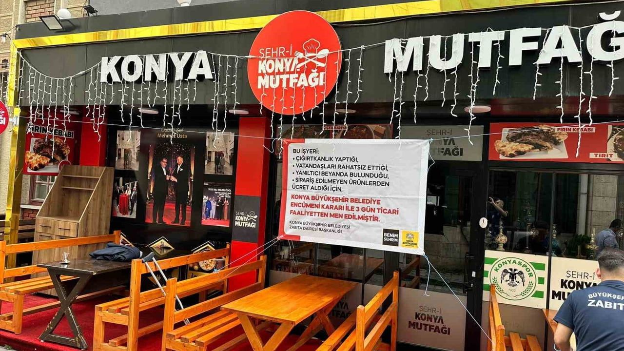 Konya Büyükşehir Zabıtası’ndan tüketiciyi aldatan işletmeye 3 gün faaliyetten men cezası